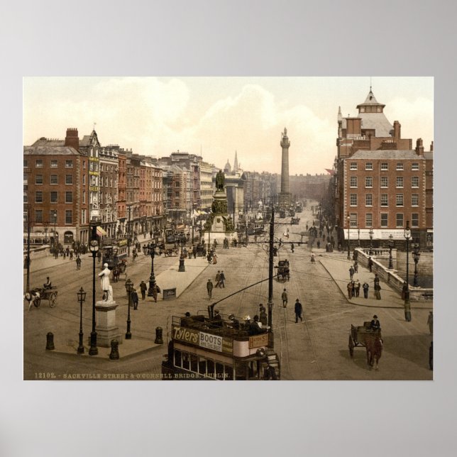 Vintage O'Connell Street Dublin Ireland Poster (Front)