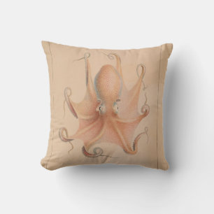 Vintage Octopus 1851 Eledon Aldrovandi Cushion