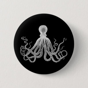 Vintage Octopus 6 Cm Round Badge