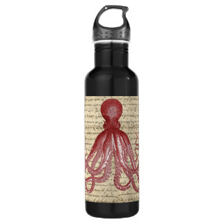 Vintage octopus 710 ml water bottle