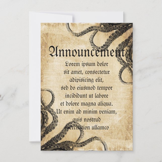 Vintage Octopus Announcement (Front)