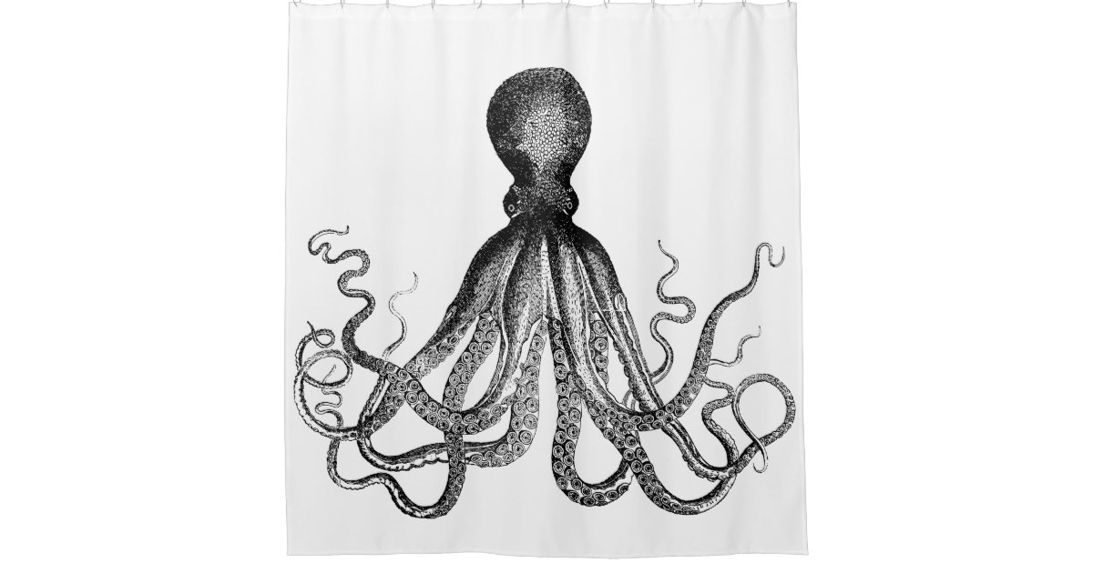 Vintage Octopus Bathroom Decorating Ideas Shower Curtain Zazzle Co Uk