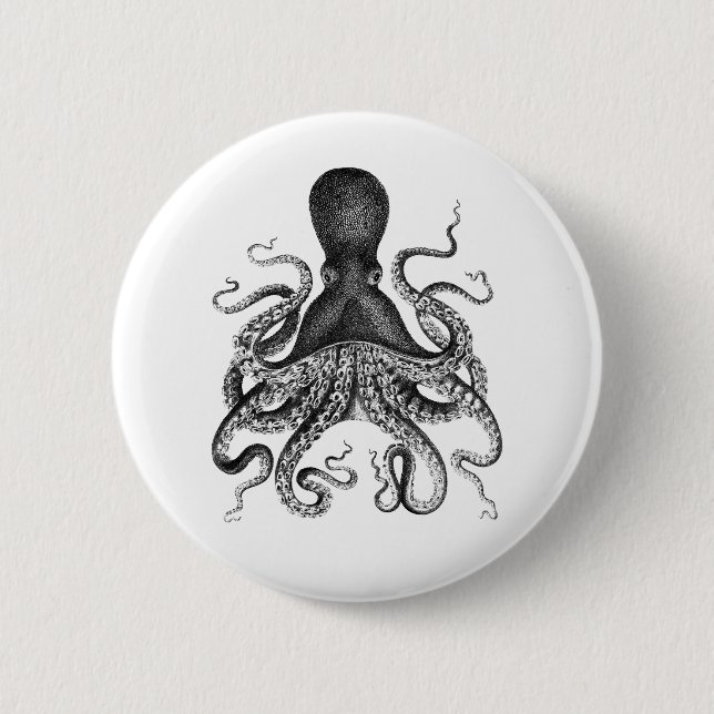 Vintage Octopus Button (Front)