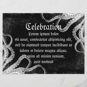 Vintage Octopus Dark Invitation