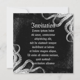 Vintage Octopus Dark Invitation