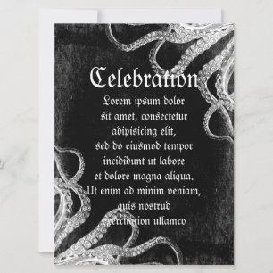 Vintage Octopus Dark Invitation