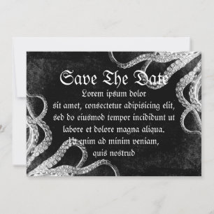 Vintage Octopus Dark Save The Date