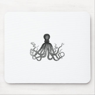 Vintage octopus engraving mouse mat