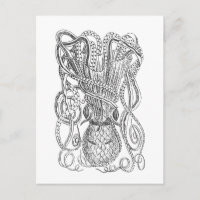 Vintage Octopus Illustration in Black and White