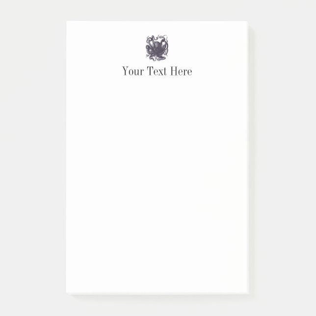 Vintage Octopus Illustration Post-it Notes (Front)