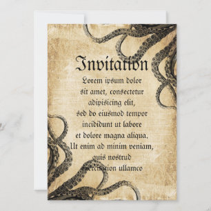Vintage Octopus Invitation