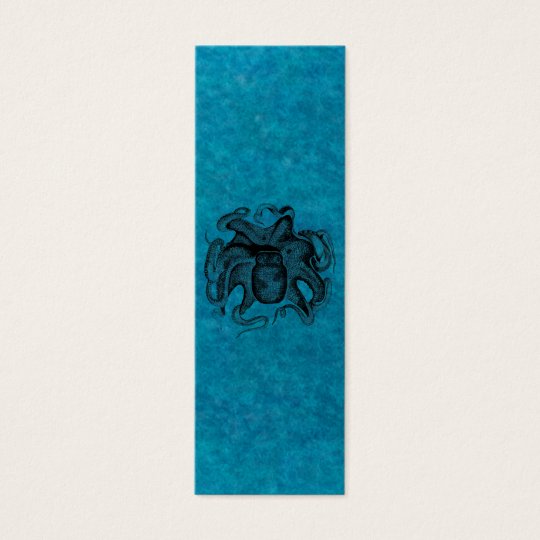 Vintage Octopus Like Cuttlefish 1800s Sea Blue Mini Business Card