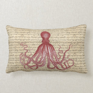 Vintage octopus lumbar cushion
