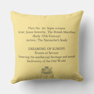 Vintage Octopus No.46 | Dark Academia Throw Pillow