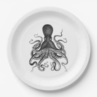 Vintage Octopus Paper Plate