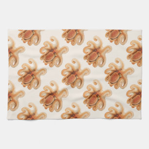 Vintage Octopus Salutii, Marine Aquatic Animals Tea Towel