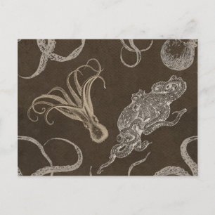 Vintage Octopus Save the date! postcard