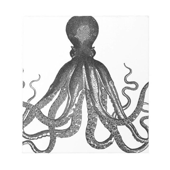Vintage Octopus Sea Ocean Animal Notepad (Front)