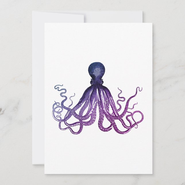Vintage Octopus Sealife  Invitation (Front)