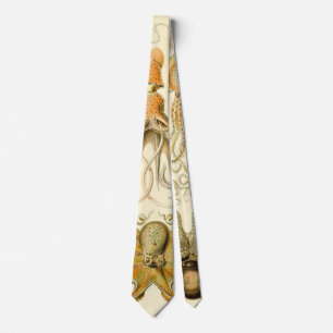 Vintage Octopus Squid Gamochonia by Ernst Haeckel Tie