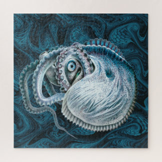 Vintage Octopus Squid Nautilus Argonaut Jigsaw Puzzle