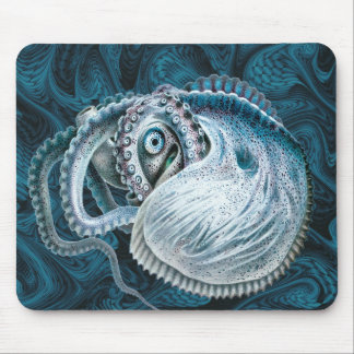 Vintage Octopus Squid Nautilus Argonaut Mouse Mat