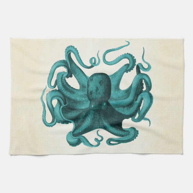 Vintage Octopus Tea Towel (Horizontal)