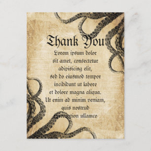 Vintage Octopus Thank You Card
