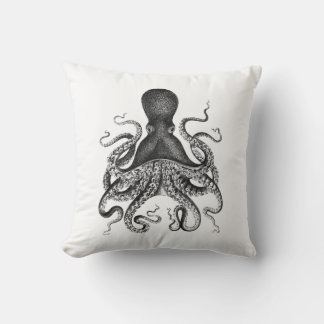 Vintage Octopus Throw Pillow