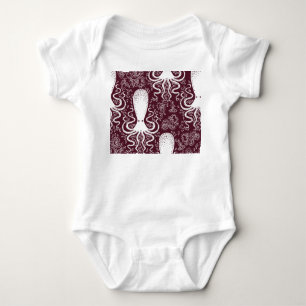 Vintage Octopus: Underwater Pattern Splendour Baby Bodysuit