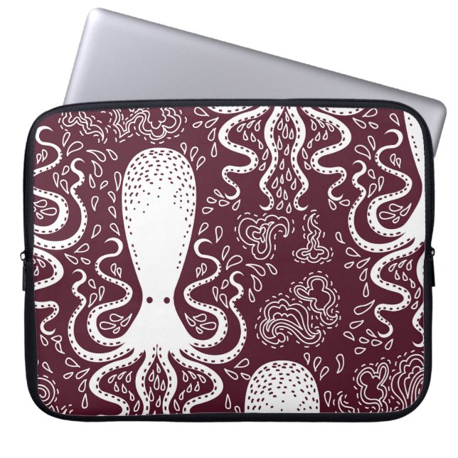 Vintage Octopus: Underwater Pattern Splendour Laptop Sleeve (Front)