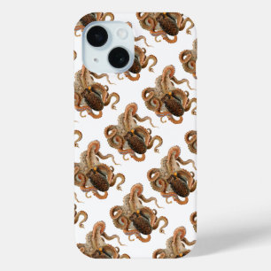 Vintage Octopus Vulgaris, Marine Life Animals iPhone 15 Case