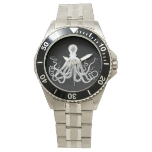 Vintage Octopus White on Black Watch