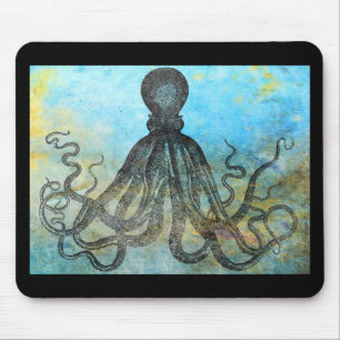 Vintage OctopusCollage Mouse Mat