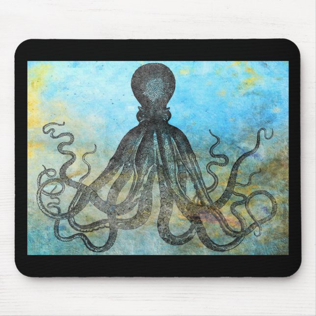Vintage OctopusCollage Mouse Mat (Front)
