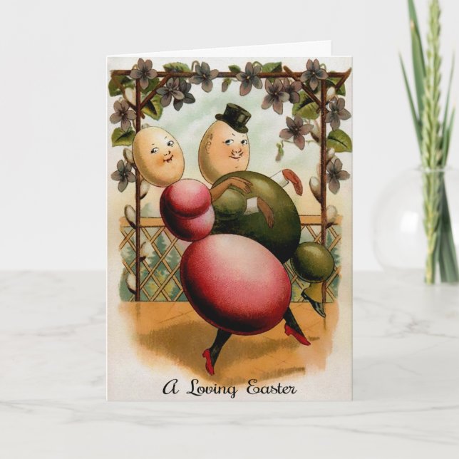 Vintage Odd Egg Heads Easter Card (Front)