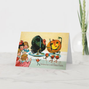 Vintage Odd Food Thanksgiving Card