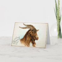 Vintage Odd Goat Holiday Card