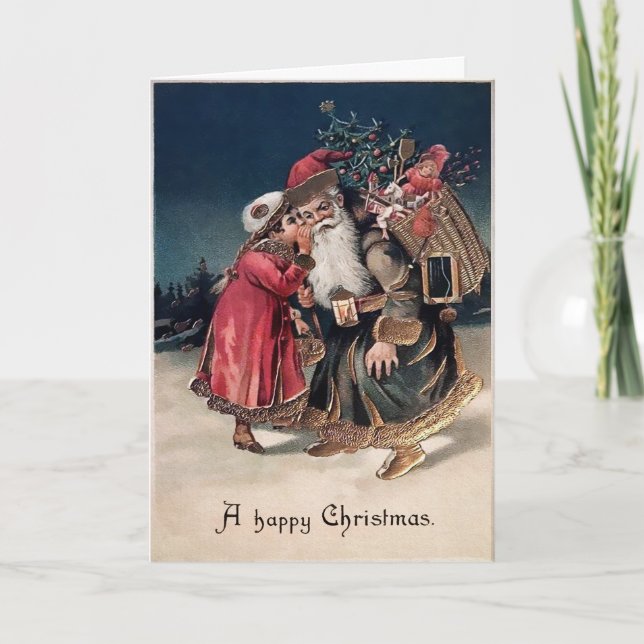 Vintage Odd Santa Holiday Card (Front)