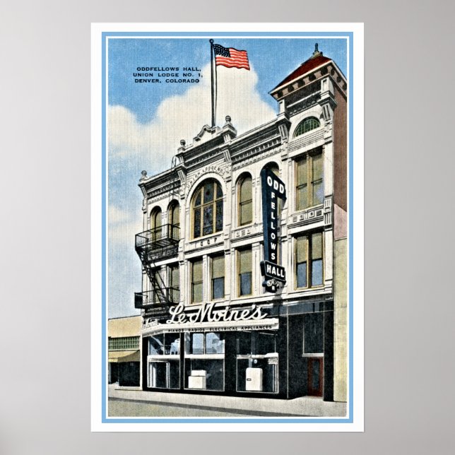 Vintage Oddfellows Hall, Denver, Co Poster (Front)