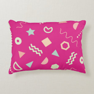 Vintage of seamless repeat pattern with Memphis on Decorative Cushion