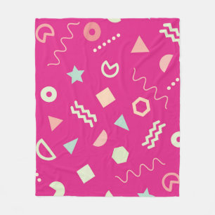 Vintage of seamless repeat pattern with Memphis on Fleece Blanket