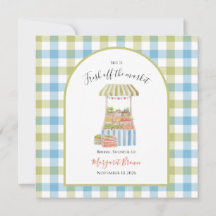 Vintage off the market Bridal Shower: green & blue Invitation