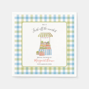 Vintage off the market Bridal Shower: green & blue Napkin