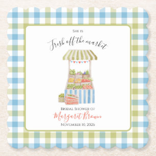 Vintage off the market Bridal Shower: green & blue Paper Coaster