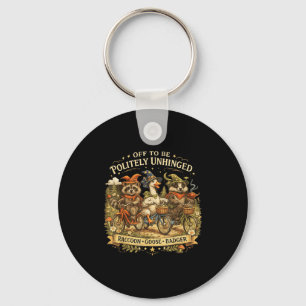 Vintage off to be radical left scum racoon goose key ring