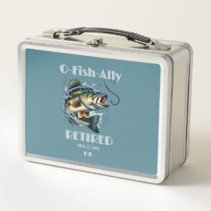 Vintage OFishAlly Retired Big Fish Take The Bait Metal Lunch Box