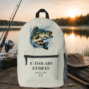 Vintage OFishAlly Retired Big Fish Take The Bait Printed Backpack