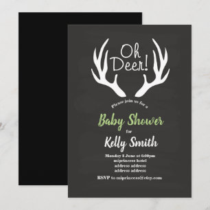 vintage oh deer baby shower invitation