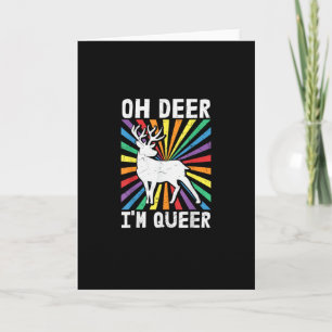 Vintage Oh Deer I'm Queer Pride LGBT Gay Lesbian  Card